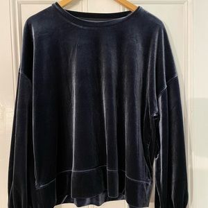 Madewell velvet navy blue sweatshirt